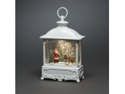 Konstsmide Lantern Santa with Reindeer (5 Hour Timer, Battery Operated, Warm White, LED, Water Filled)